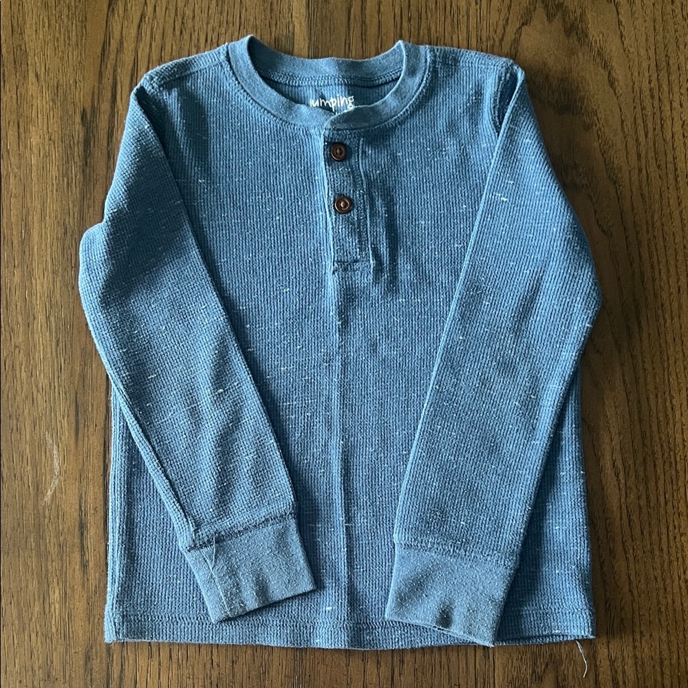 Jumping Beans Blue Long Sleeve Thermal Henley Tee
